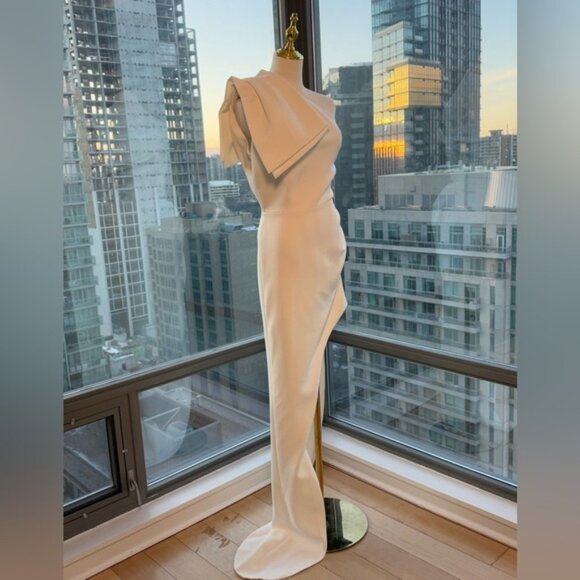 🆕 BRONX & BANCO 🧿 NWOT Stella Asymmetrical Bridal Gown, White - Sz XL / US 10 - Picture 8 of 16